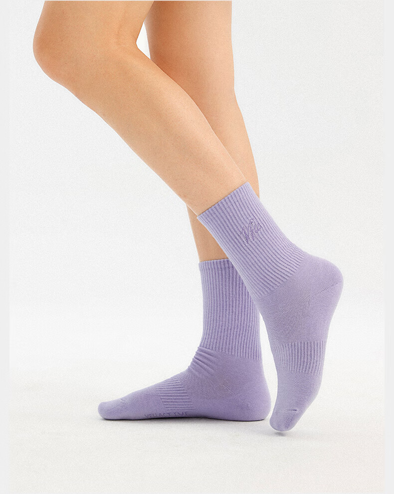 VFU Soft Touch High Elastic Ribbed Sports Socks Non-Slip Off-White with Black Accents 5
