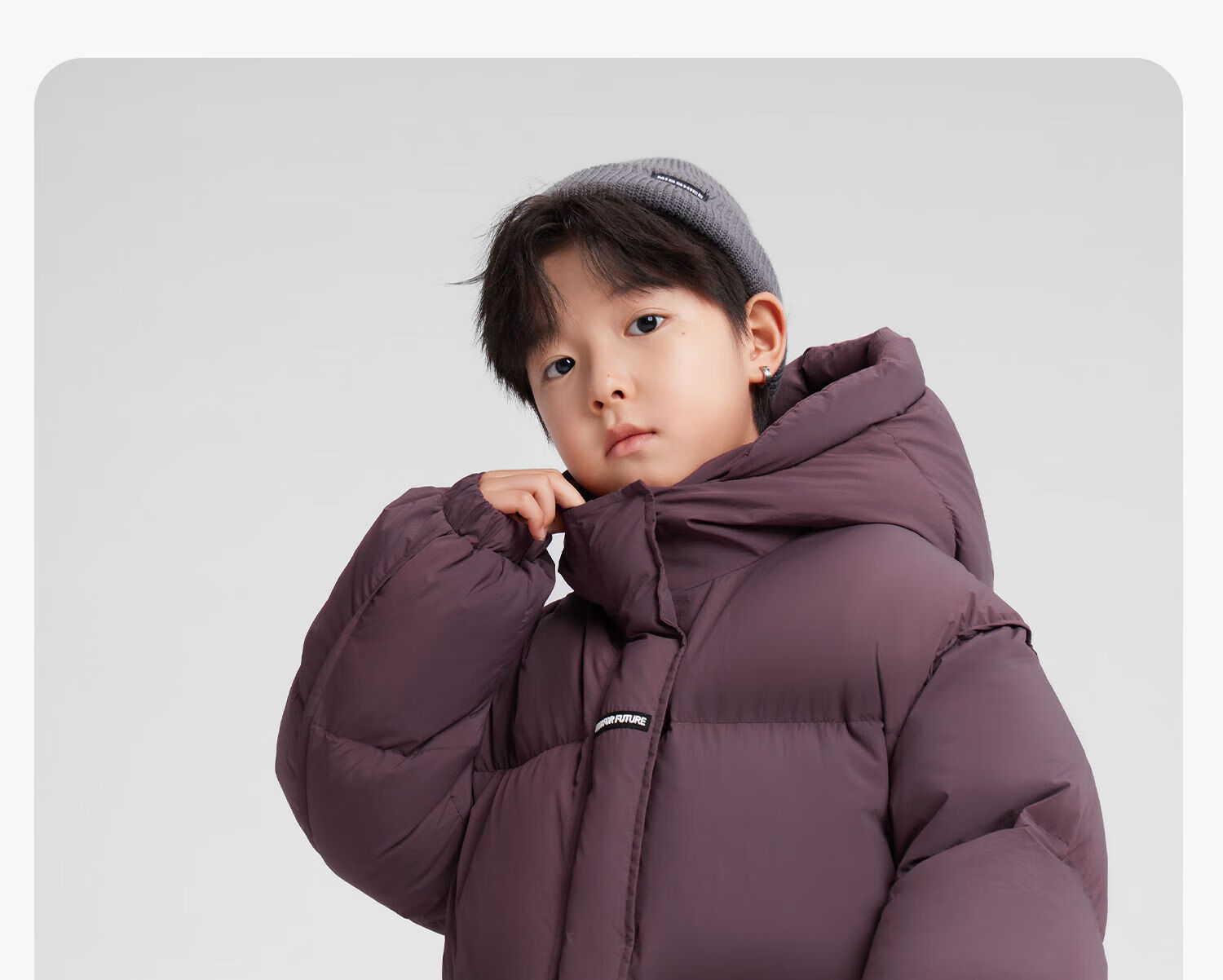 Zuo Xi Boys' Mid-Length Down Jacket Winter Warm Thickened Hooded Coat Red Size 130 New Year Outfit 54