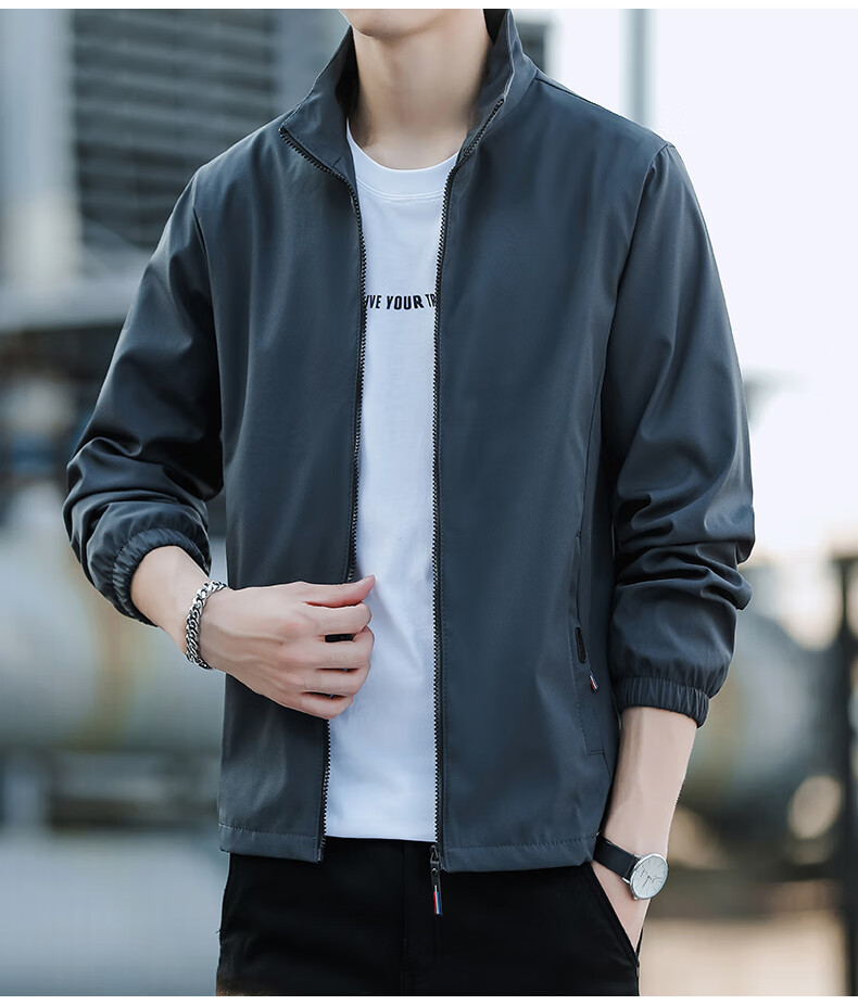 TUCANO [Windproof And Structured] Jacket for Men, Summer Business Loose Casual Sports Daily Trendy Solid Color Jacket, Black, Size M 12