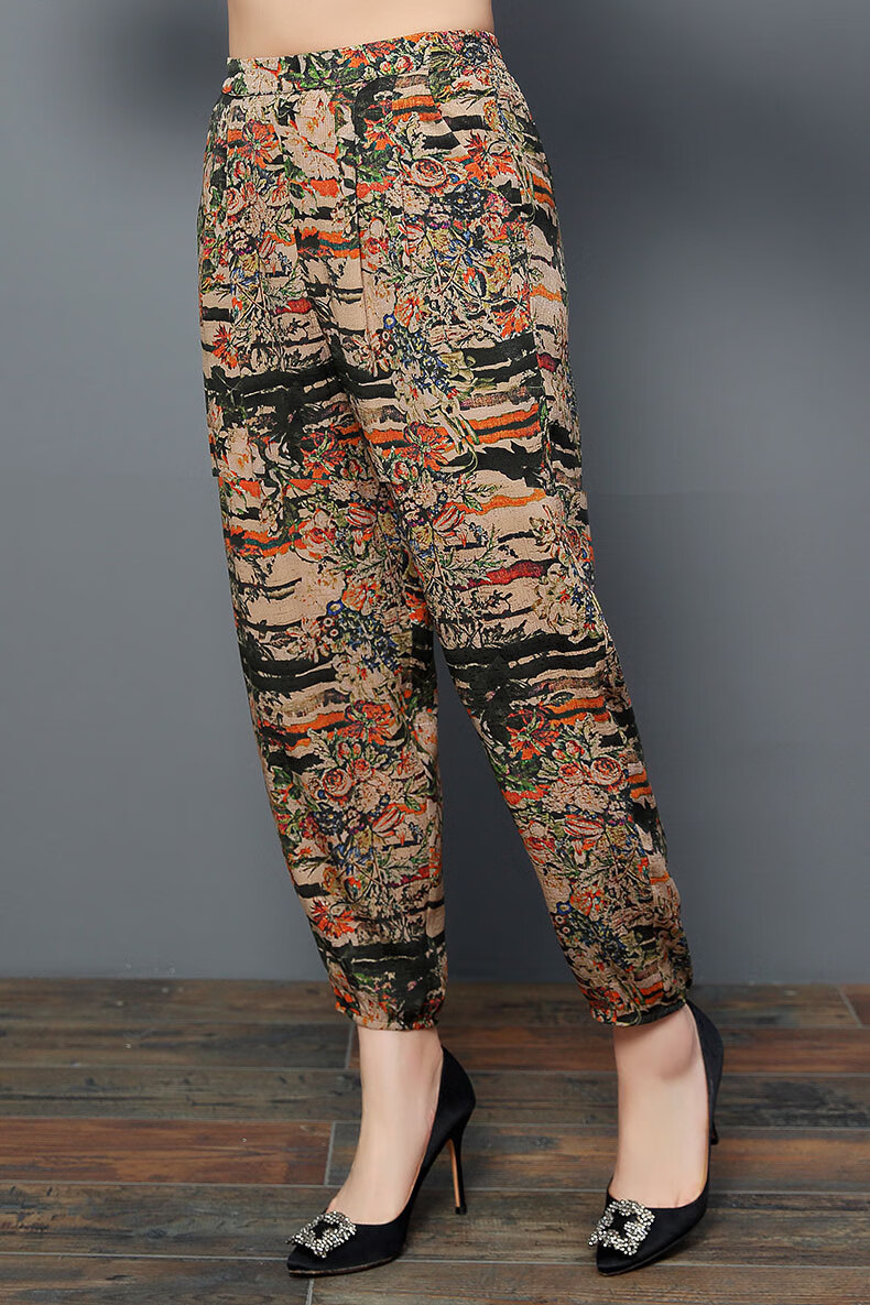 宛香丝重磅真丝裤子女桑蚕丝女裤杭州丝绸裤2019春夏季新品新款九分裤