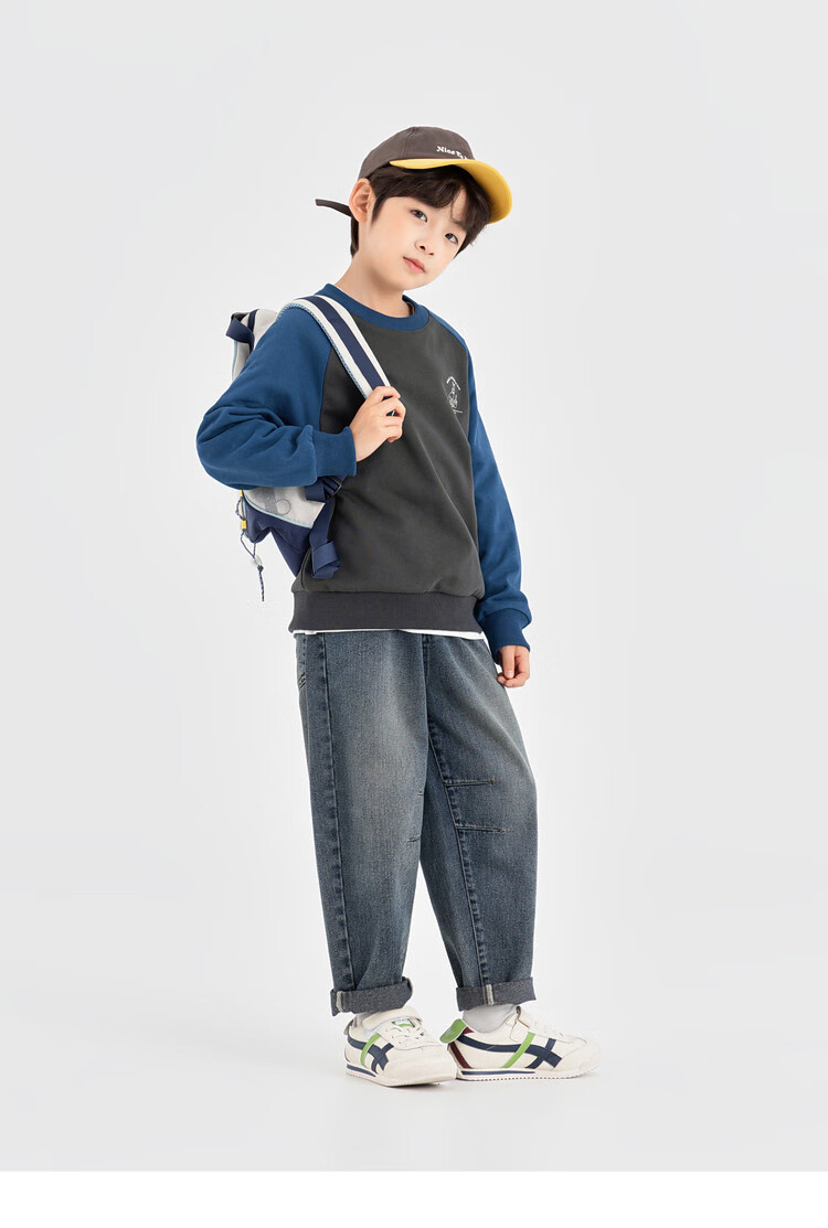 Duoduo Boys Sweatshirt Kids Autumn 2025 New Colorblock Raglan Sleeve Loose Casual Pullover Top 7
