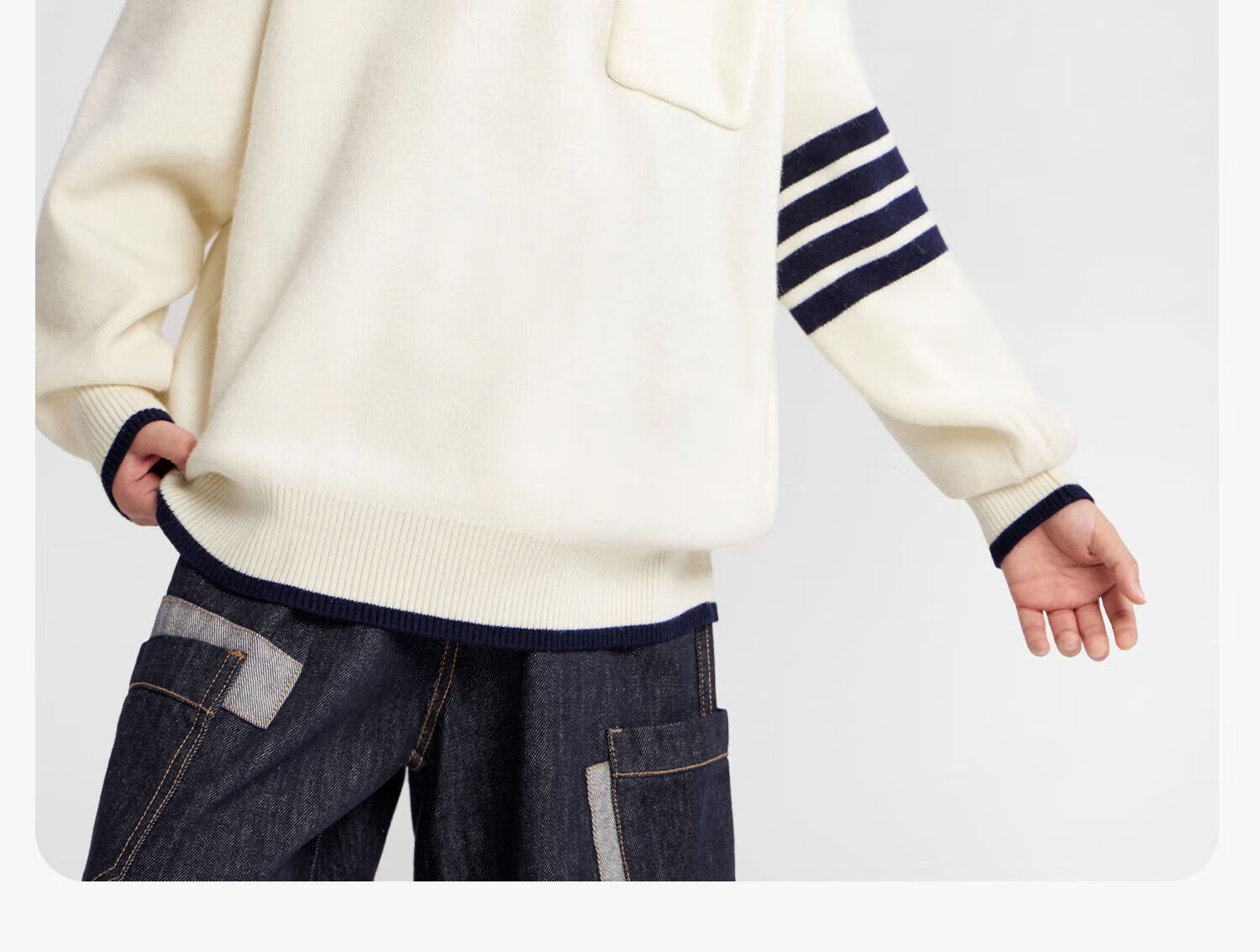 Zuo Xi Boys Sweater Autumn Winter Children's College Style Knitwear 2025 New Big Kids Winter Clothes Gray 130 21
