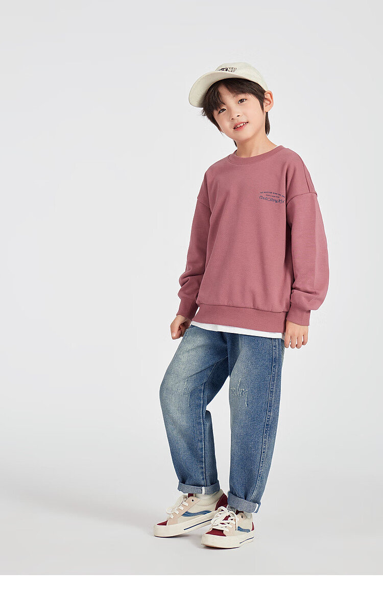Duoduo Kids 2026 Spring Autumn Cartoon Cloud Print Sweatshirt Boys Casual Sports Top Big Kids Crew Neck Base Layer 21