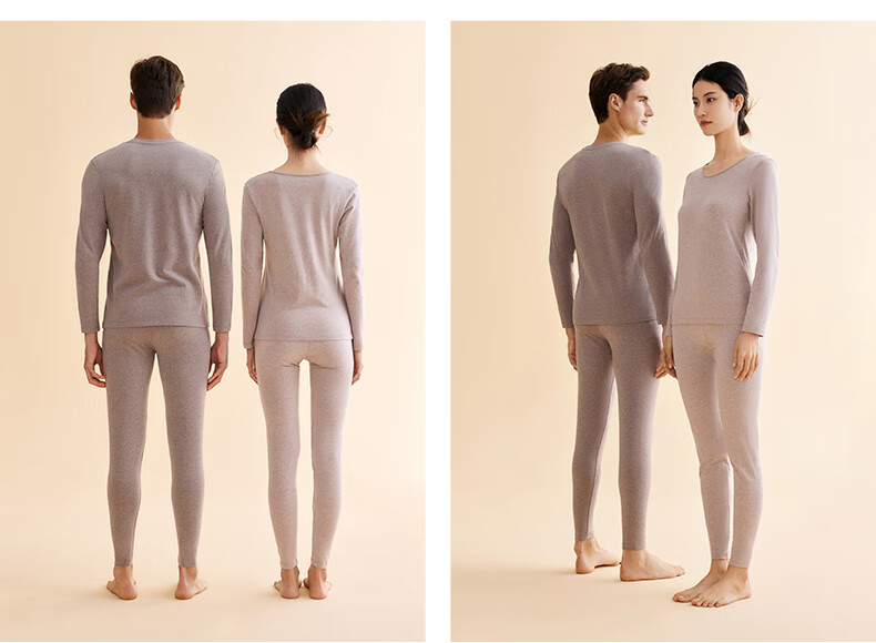 Three-Needle Thermal Underwear Men Xinjiang Long-Staple Cotton Men's Autumn Shirt and Pants Fleece Basic Base Layer Cotton Sweater Women's Couple Set 35