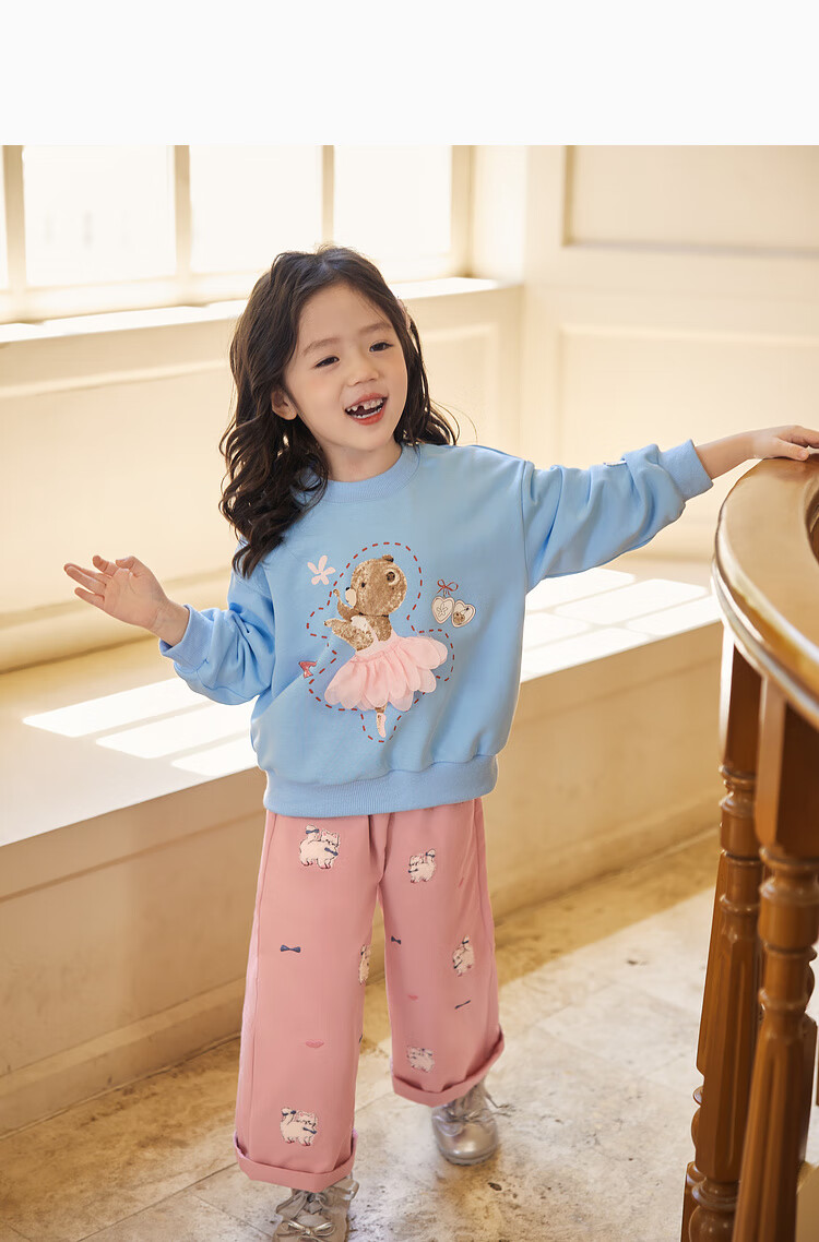 LUSON Little O Baby Okids Children's Clothing, Baby Sweatshirt, Three-Dimensional Fun And Dynamic, 2025 Autumn New Style, Girls' Round Neck Top 13