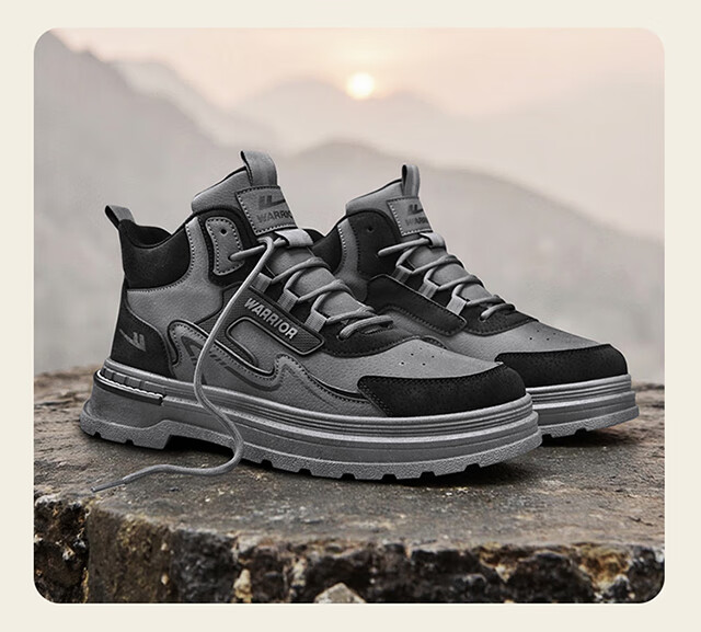 Warrior Men's Shoes 2026 Summer New Work Boots Breathable Anti-Smash Martin Boots Safety Shoes Gray Black Size 43 9