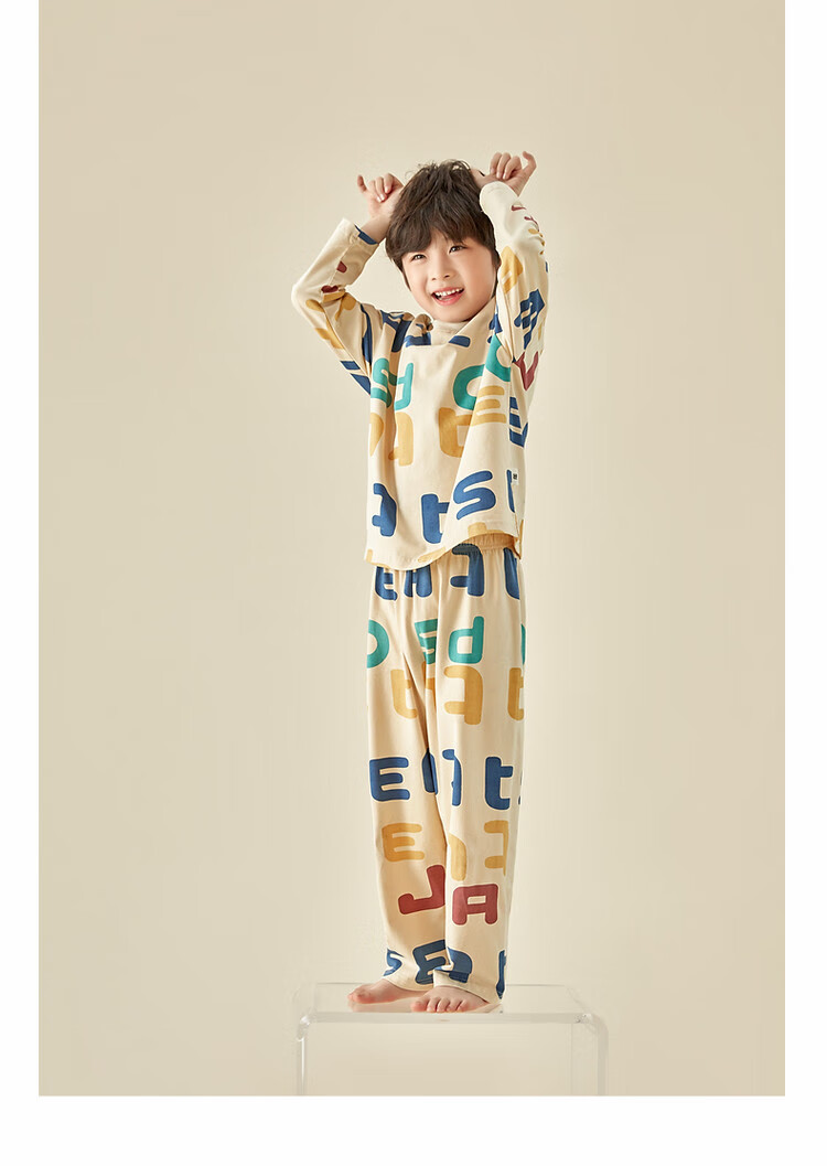 Duoduo Home [Cloud Cotton Light Elastic Soft] Boys' Printed Homewear Spring and Autumn Long Sleeve Pajama Set 10
