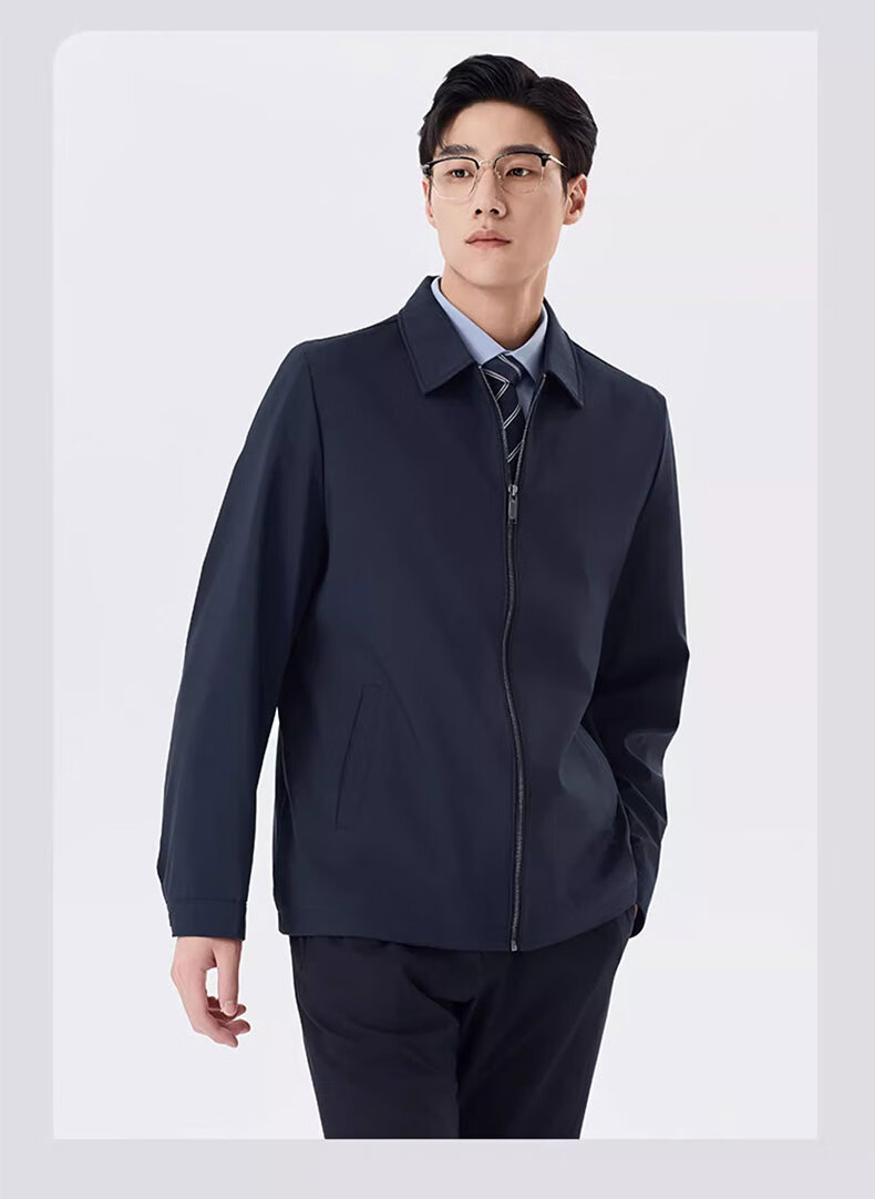 Woodpecker [Wear-Resistant and Water-Repellent] Men's Summer Jacket, Middle-Aged Dad Style, Casual Lapel Jacket, Black XL 11