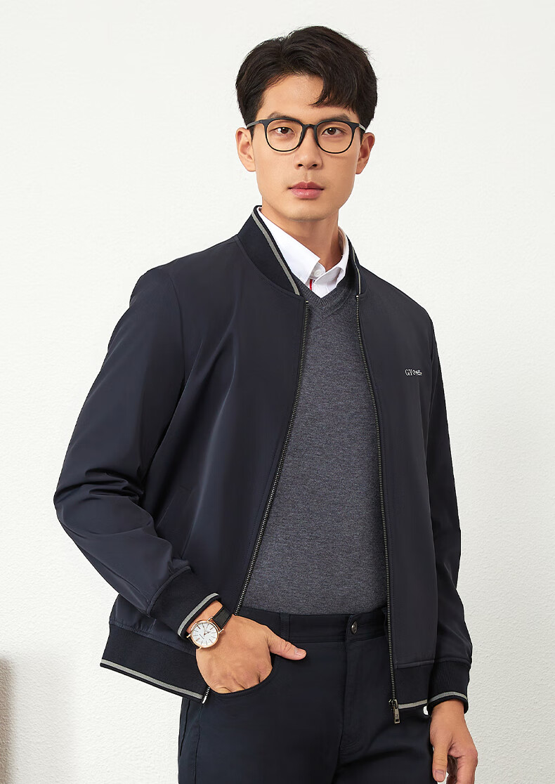 Goldlion GY Men's Autumn Winter Easy-Care Three-Proof Jacket JPB0133-MK132 Navy Blue L 7
