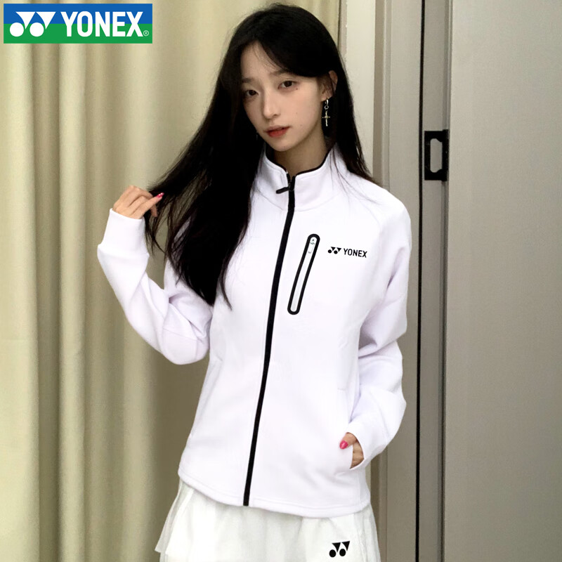 YONEX Autumn Winter Badminton Long Sleeve Hoodie Jacket Sportswear Men’s 150094BCR White L 13