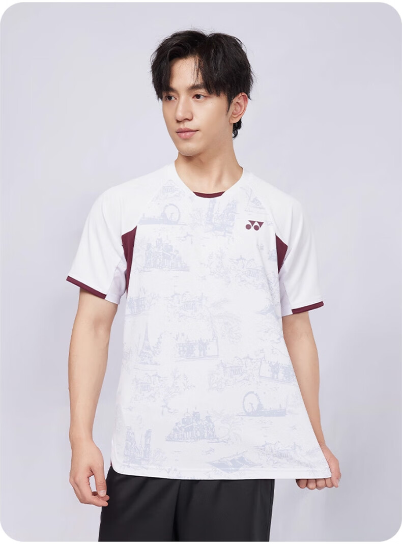 YONEX Badminton Sports T-Shirt Short Sleeve Breathable Men's Top - 1102925BCR White L 15