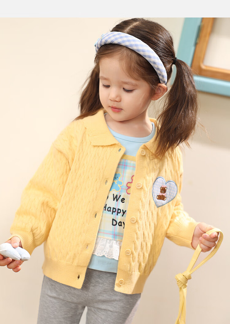 LUSON Little O Dad Baby Girls' Sweater Cardigan 2025 Autumn New Baby Knitted Warm Stylish Jacket 16