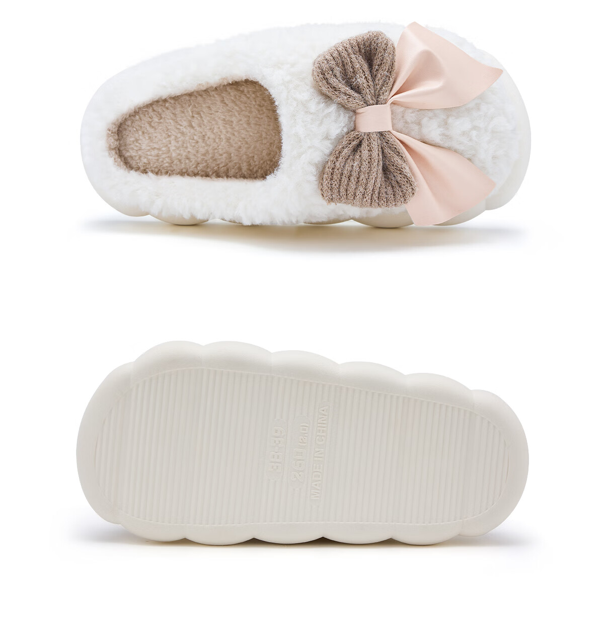 Runrou Cotton Slippers for Women, Autumn And Winter Thick-Soled Non-Slip Fleece-Lined Warm 2025 New Style Indoor Home Winter Use 8