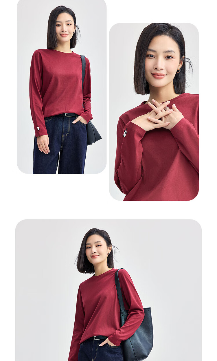 Zara Women's Long Sleeve Cotton T-shirt with Animal Embroidery Casual Round Neck Pullover 05324859 9