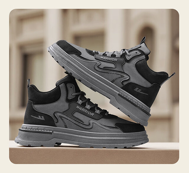 Warrior Men's Shoes 2026 Summer New Work Boots Breathable Anti-Smash Martin Boots Safety Shoes Gray Black Size 43 10