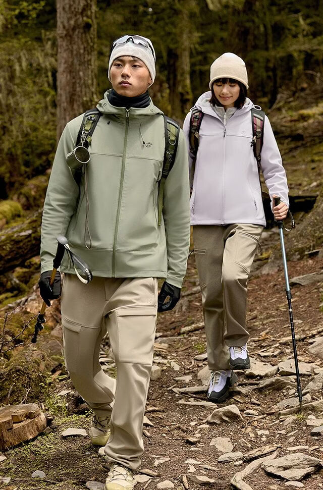 TECTOP Fleece-Lined Softshell Jacket Couples Outdoor Hiking Mountaineering Hooded Coat 23