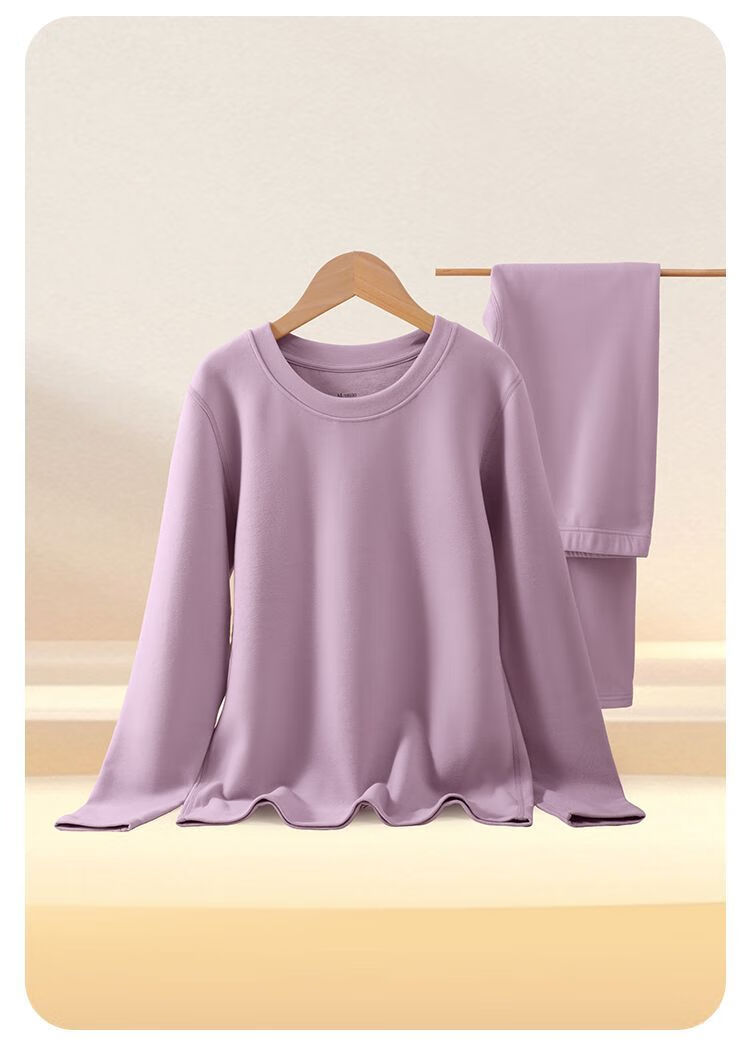 GUJIN Double-Sided Fleece Lined Mink Cashmere and Lyocell Thermal Underwear Set for Women Thickened Autumn Winter Heat Retaining Base Layer Top and Bottom 20