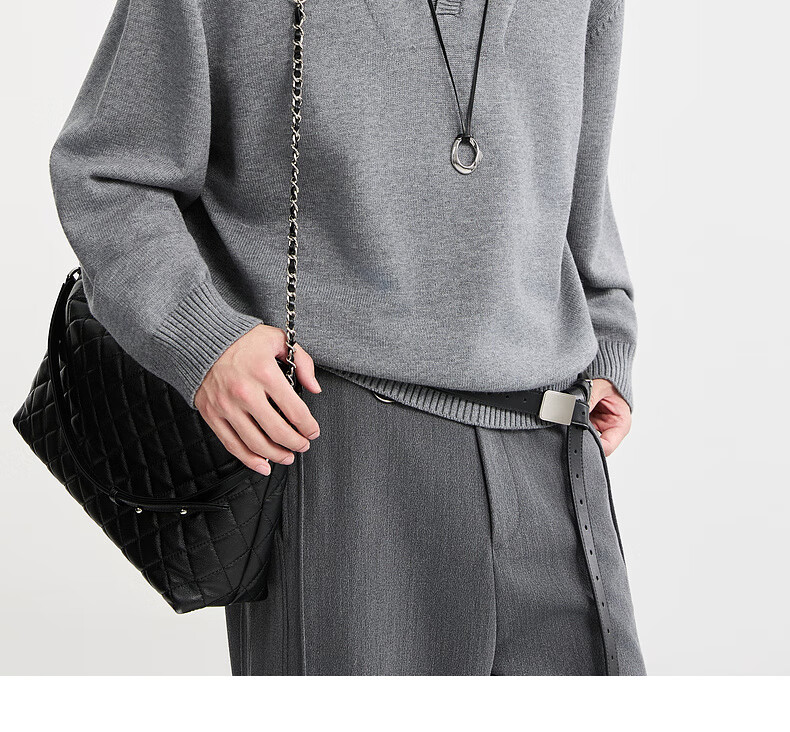 Earl Zuoer Wool Blend Two-in-One Henry Collar Autumn 2025 Long Sleeve Knit Base Shirt Men's Colorblock Sweater 21