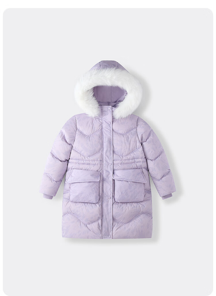 Annil Kids Girls Long Down Jacket 2025 Winter New Black 140 4