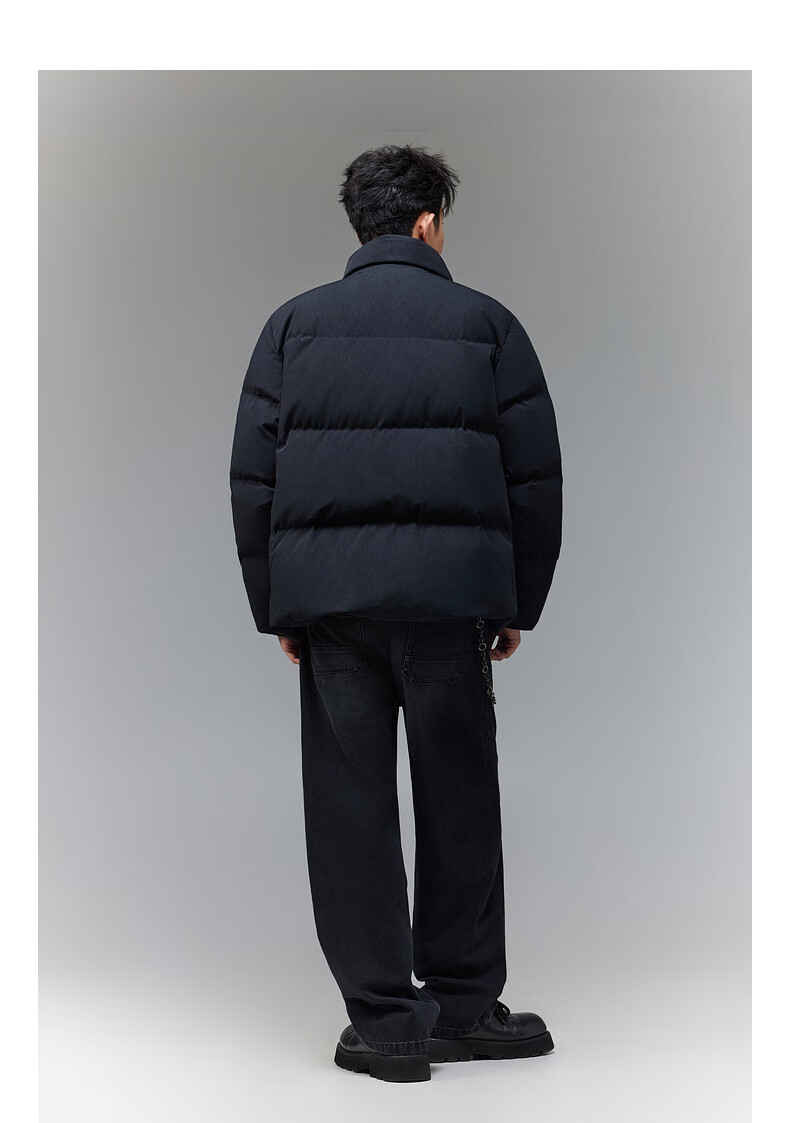 CABBEEN Moon Surface Graffiti Print Single Fabric Down Jacket with Detachable Hood Milk Silk Windproof Sleeves Winter Down Coat 9