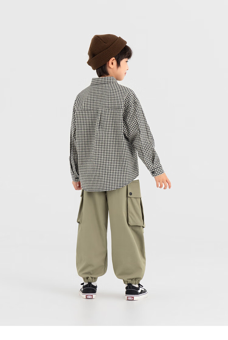 Duoduo Home Korean Style Black and White Check Boys' Long Sleeve Soft and Skin-Friendly Shirt Spring and Autumn Trendy Casual Top 6