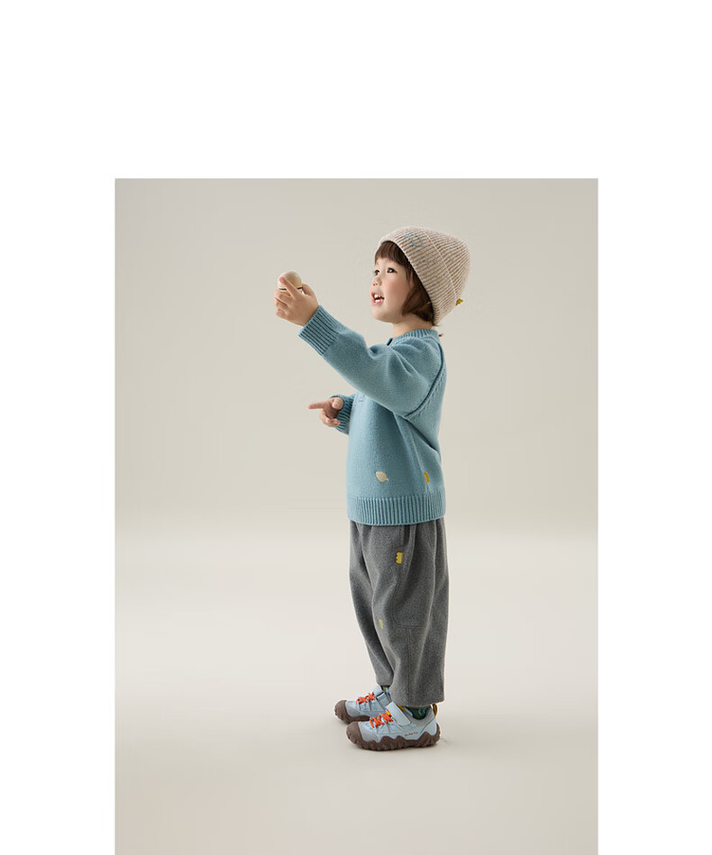Papapapa Autumn Winter Kids Sweater Soft Skin-Friendly Warm Pullover Knitwear Light Gray 100 10