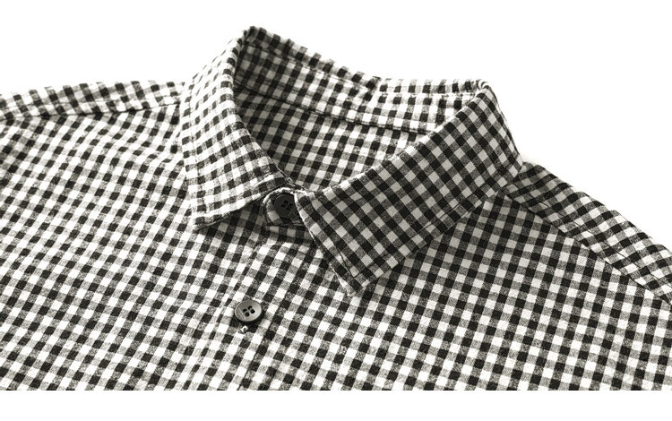 Duoduo Home Korean Style Black and White Check Boys' Long Sleeve Soft and Skin-Friendly Shirt Spring and Autumn Trendy Casual Top 12