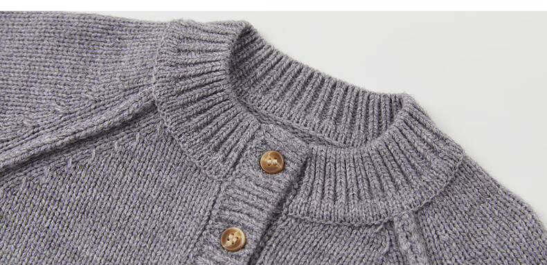 Papapapa Autumn Winter Kids Sweater Soft Skin-Friendly Warm Pullover Knitwear Light Gray 100 18