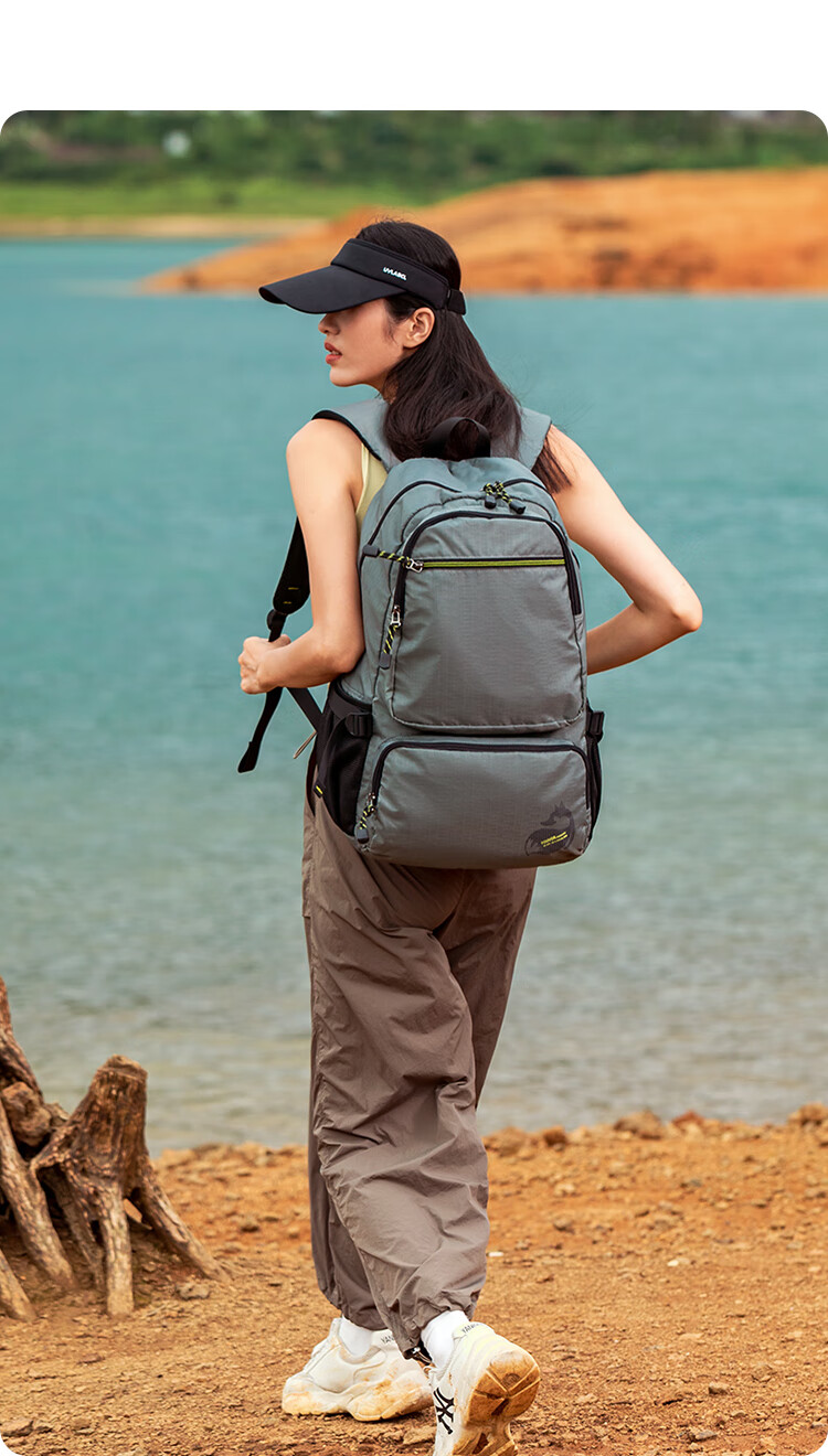 FOUVOR Outdoor Large Capacity Backpack for Women, Laptop Backpack, Student Travel Leisure Bookbag, Lightweight Travel Bag, Gray 5