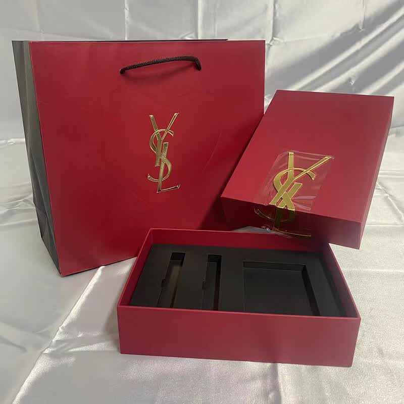 ysl礼盒空盒七ysl夕限定小金条礼品包装盒口红气垫礼盒空盒香水手提