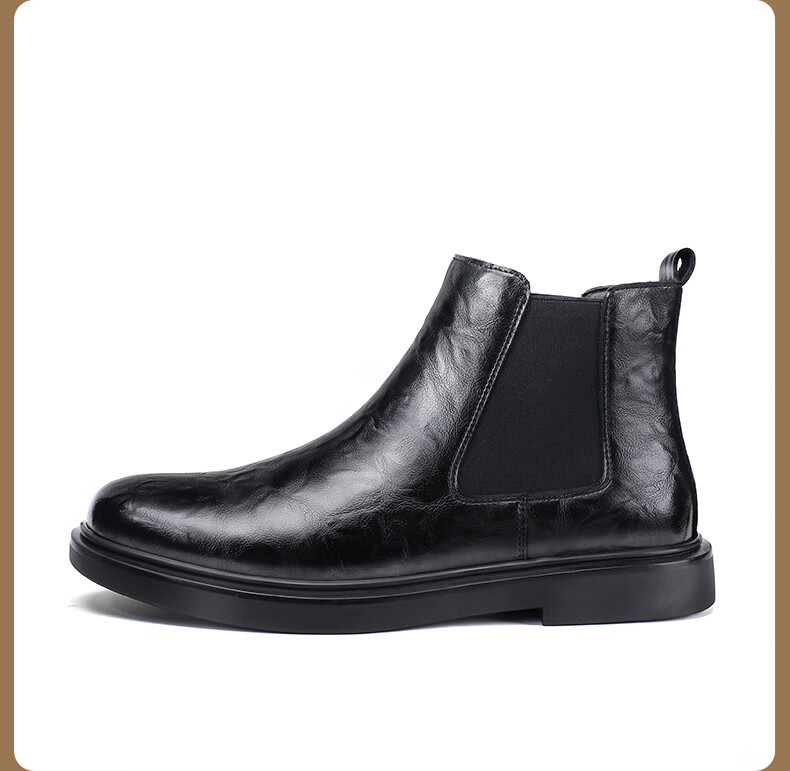 Qunlang·Heritage Chelsea Boots Men's 2026 New Spring Autumn Genuine Leather Thick Sole Martin Boots Mid-Top Business Shoes British Short Boots 13