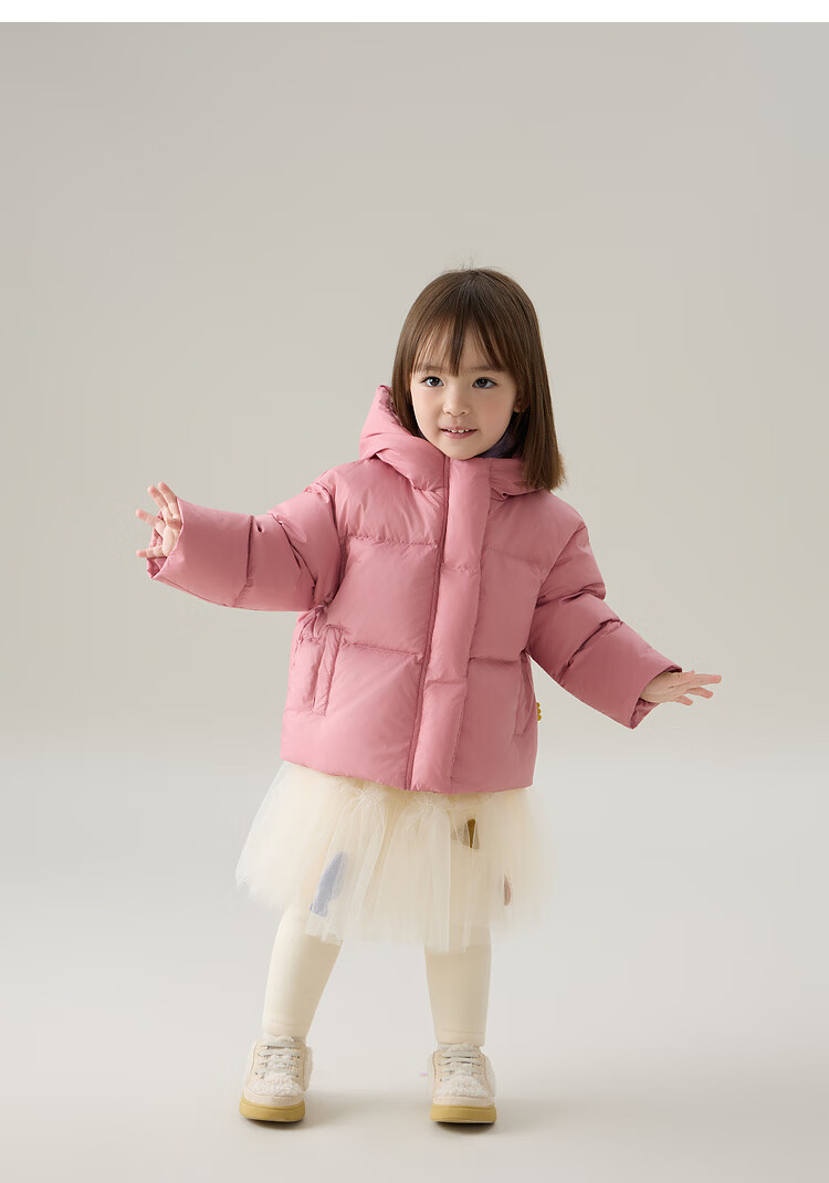 Papa [Three-proof] papa Winter Children's Down Jacket Boys and Girls Cold-resistant Antibacterial Anti-static Red 100 11