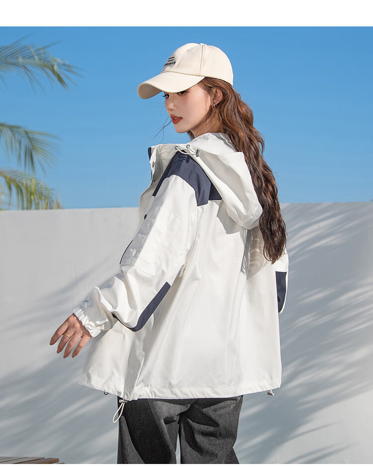 TonLion 2025 Autumn Women's Hooded Patchwork Workwear Jacket 6