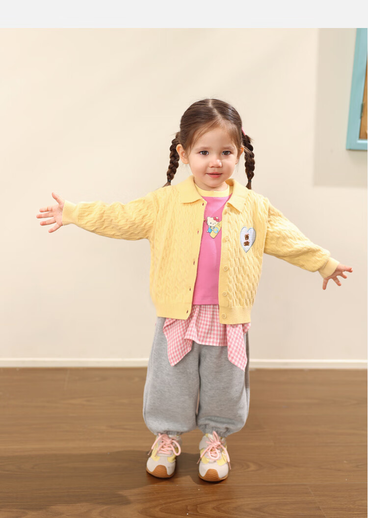 LUSON Little O Dad Baby Girls' Sweater Cardigan 2025 Autumn New Baby Knitted Warm Stylish Jacket 18