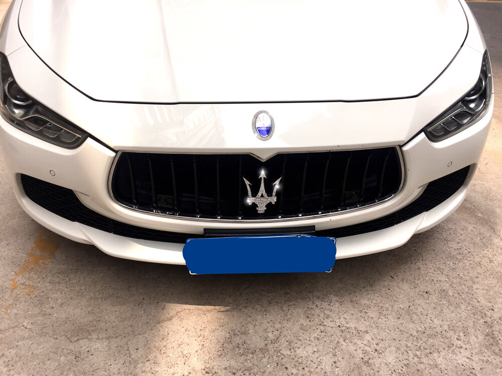 玛莎拉蒂车标贴玛莎拉蒂车标钻石贴总裁ghibli吉博力改装个性装饰车贴