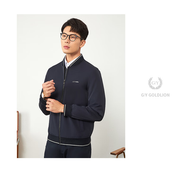 Goldlion GY Men's Autumn Winter Easy-Care Three-Proof Jacket JPB0133-MK132 Navy Blue L 8