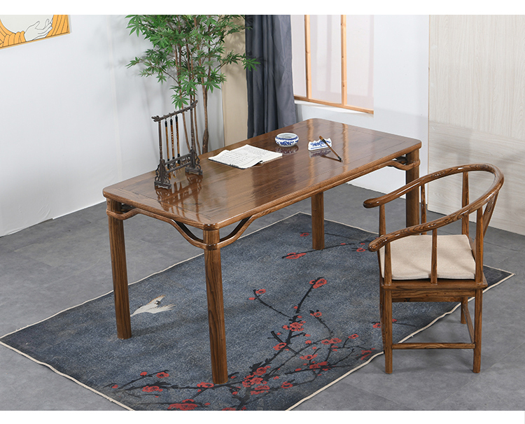 中式毛笔书法桌实木书画桌绘画书桌榆木仿古画案简约练字写字台 1.