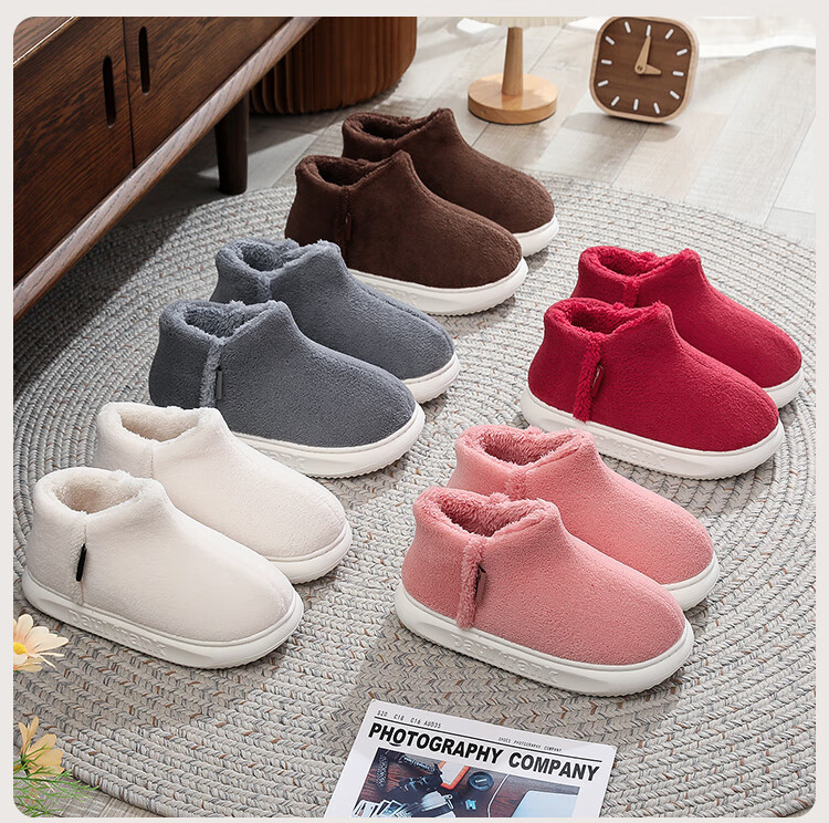 Paul Frank Authentic Autumn Winter Back Strap Cotton Shoes Unisex Outdoor Non-slip Fleece Warm Thick Sole White Size 40-41 3
