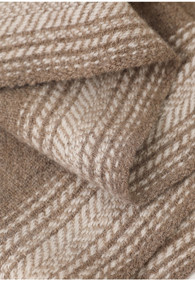 BOHOBOCO 100% Wool Shawl Scarf Summer Air-Conditioned Room Soft Lambswool Warm Versatile Skin-Friendly Nap Blanket Camel Color 23