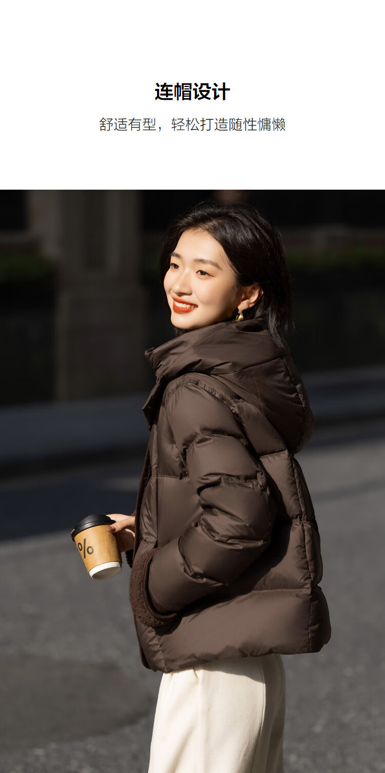 Demana [Twilight Mirror] Winter Mini Heater 90% Duck Down Stand Collar Hooded Three-Layer Craft Decorative Piping Down Jacket 2