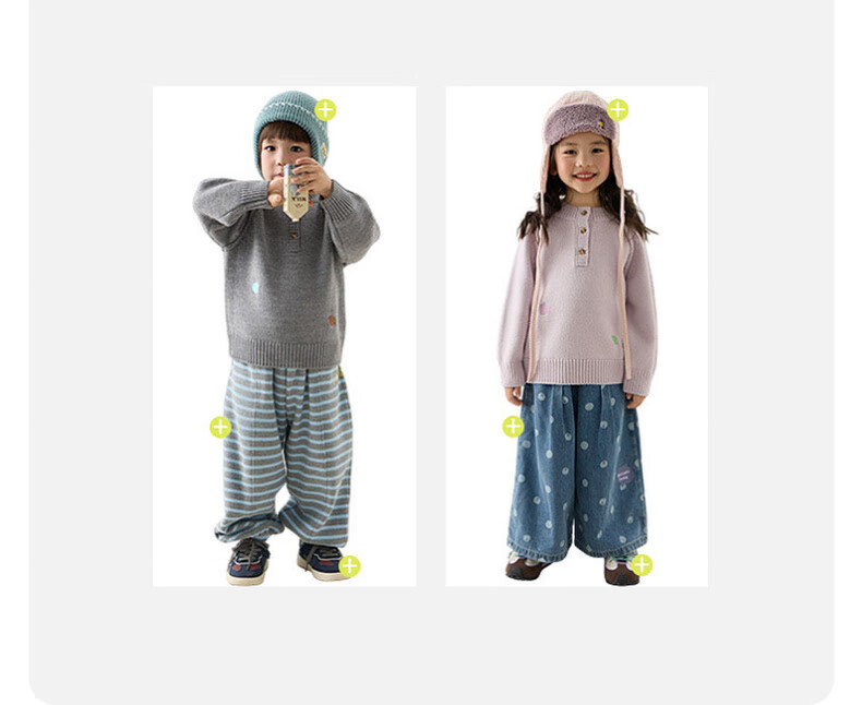 Papapapa Autumn Winter Kids Sweater Soft Skin-Friendly Warm Pullover Knitwear Light Gray 100 4