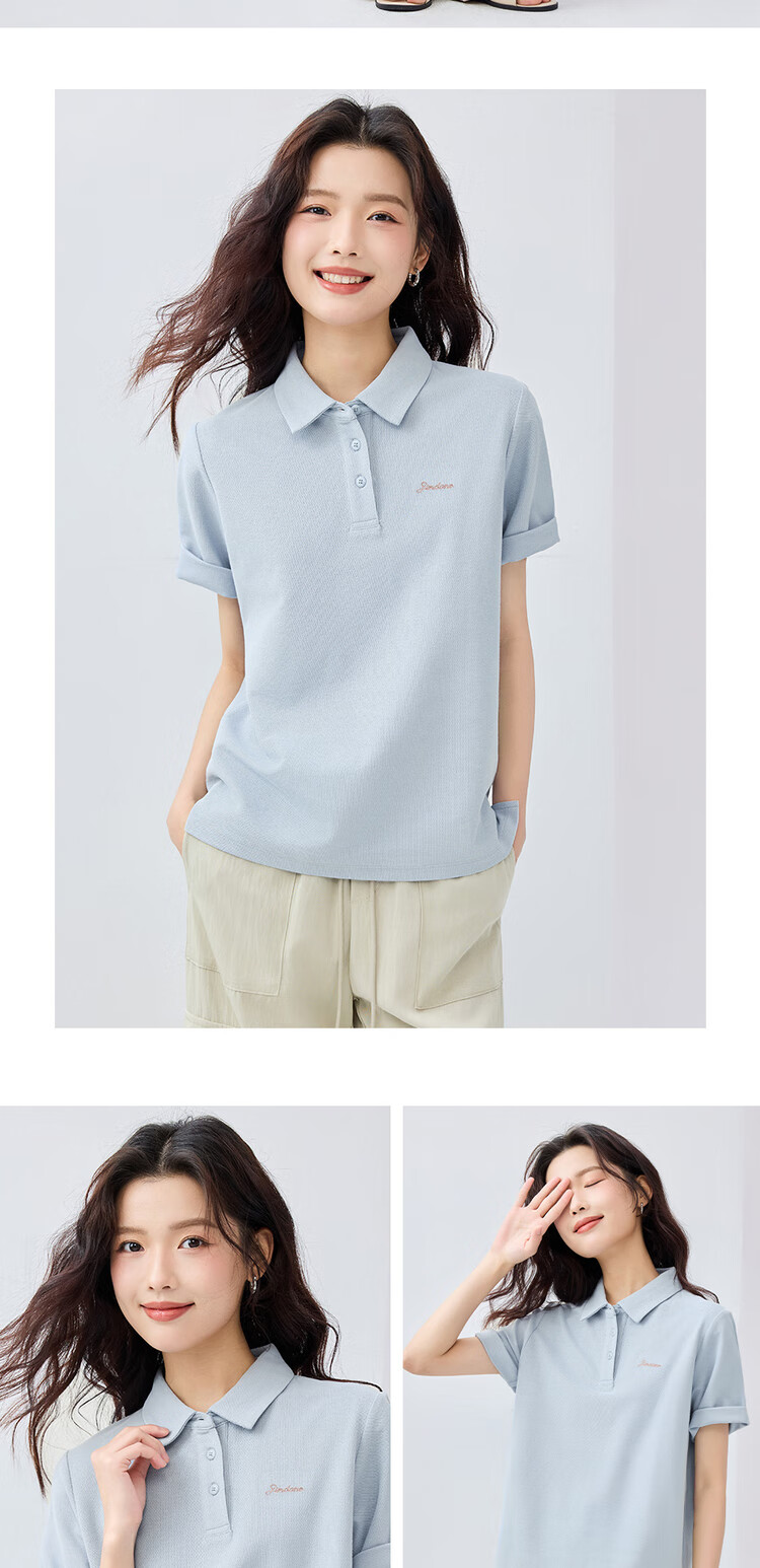 Giordano Women's Short-Sleeve Polo Shirt, High-Tech Ice Oxygen Cool-Feeling Embroidery, Comfortable Antibacterial T-Shirt for Women, 05315391 12