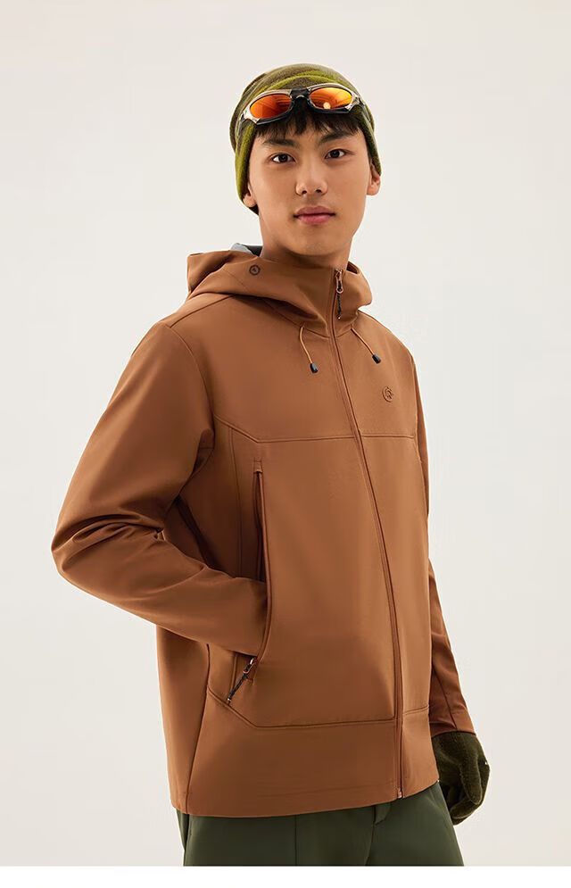 TECTOP Fleece-Lined Softshell Jacket Couples Outdoor Hiking Mountaineering Hooded Coat 30