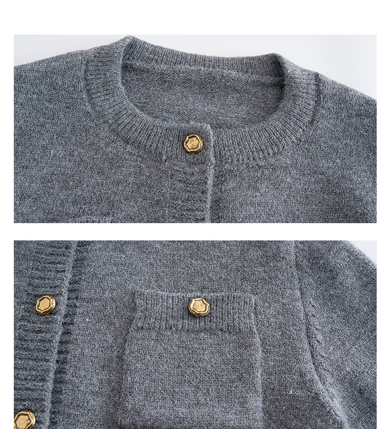 TonLion 2025 Autumn Winter New Small Fragrance Style Cardigan Sweater Women Round Neck Gentle Temperament Knitwear 20