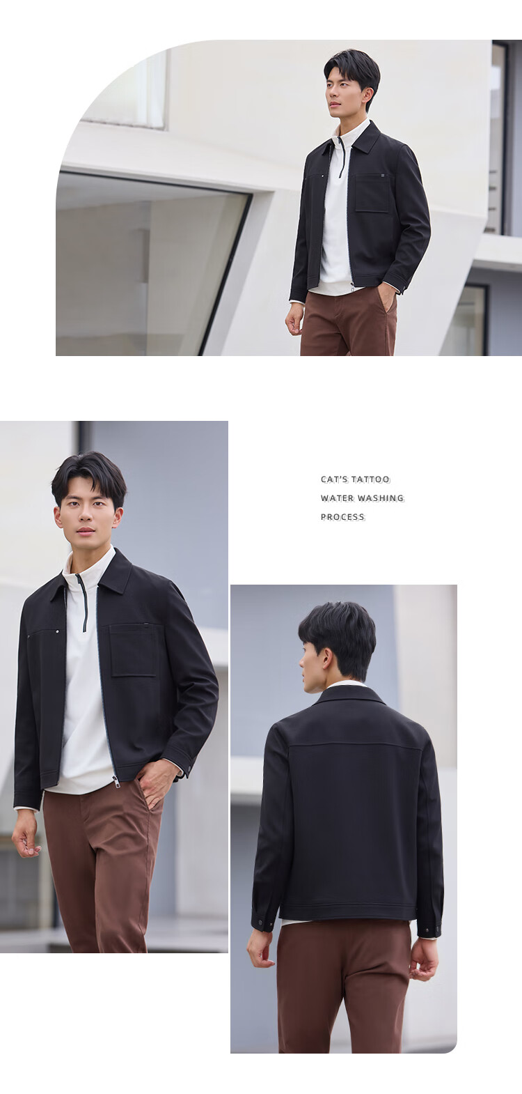 Laxdn Men's Jacket for Autumn And Winter, Warm [Twill Woven Fabric], Easy-Care Simple Casual Outerwear for Men, Light Khaki, M 2
