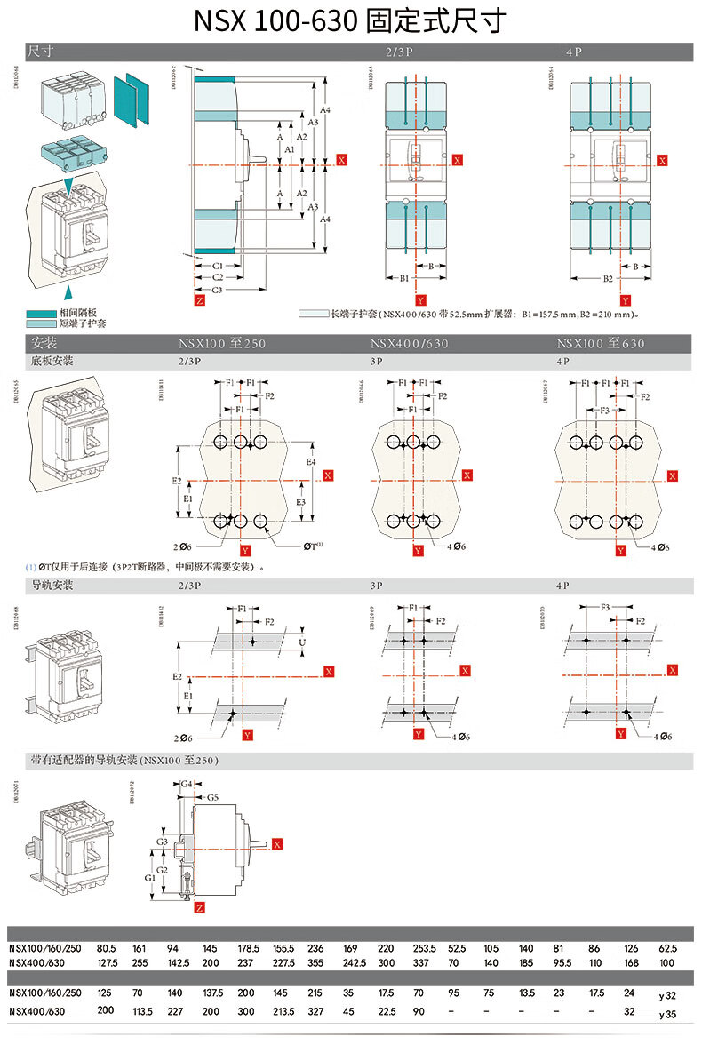 塑壳断路器nsx100f160f250ftmd63a80a100a160a250a3p43p250a