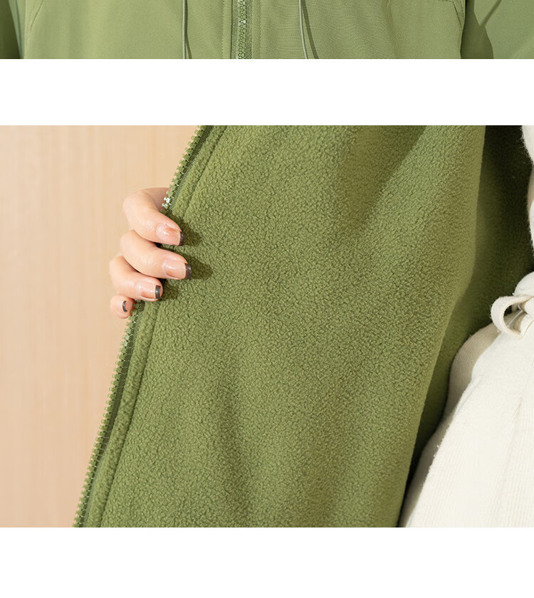 TonLion 2025 Autumn Women's Hooded Three-Proof Composite Fleece Work Jacket 11