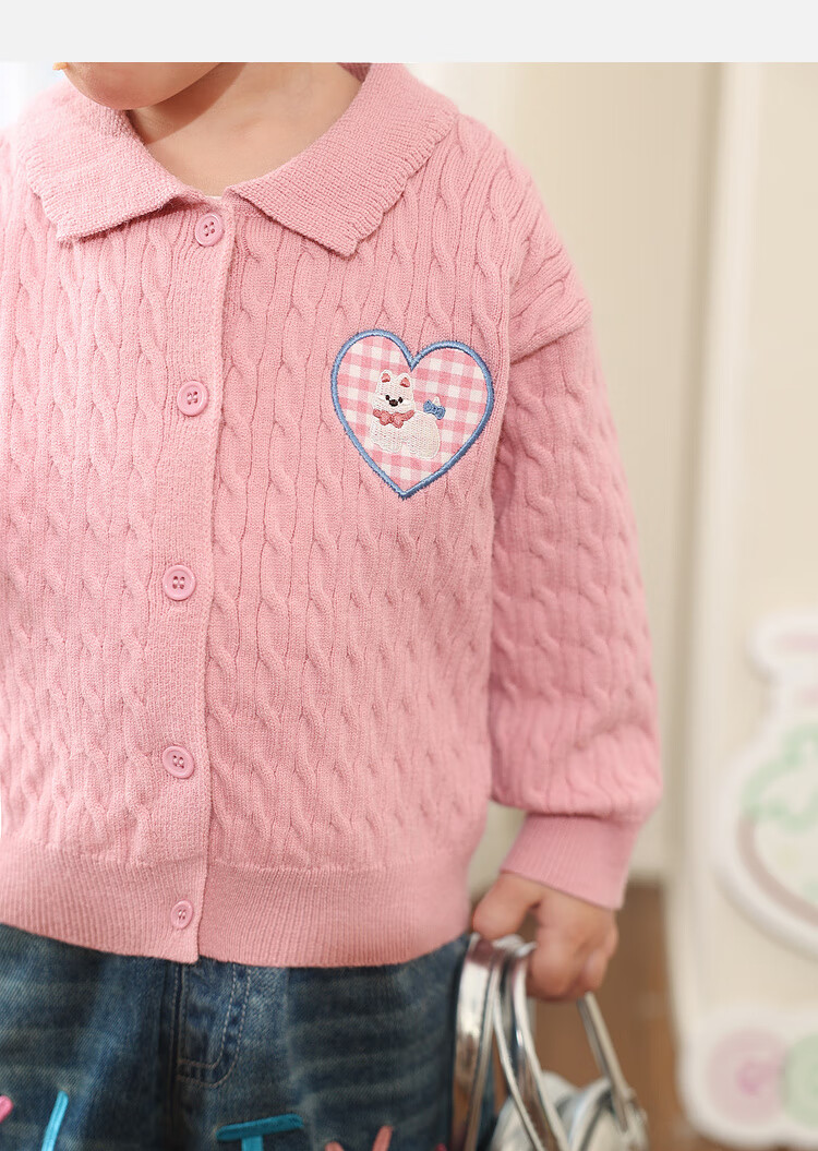 LUSON Little O Dad Baby Girls' Sweater Cardigan 2025 Autumn New Baby Knitted Warm Stylish Jacket 13