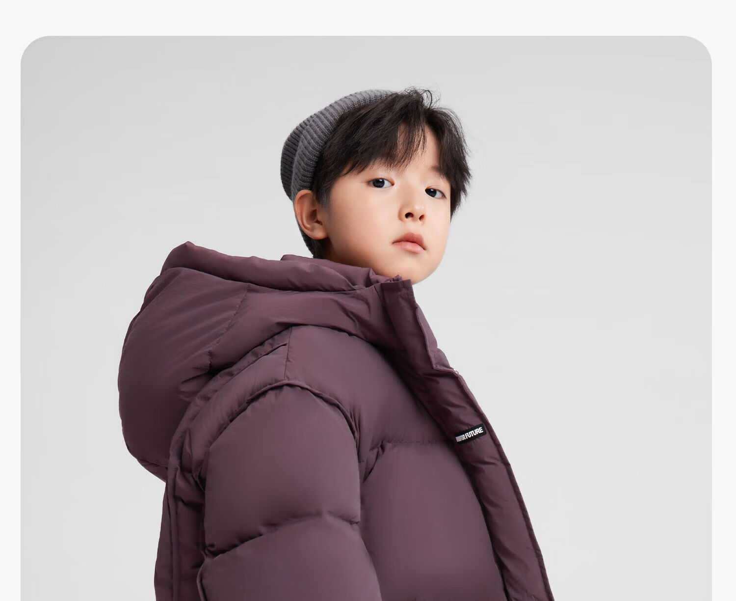 Zuo Xi Boys' Mid-Length Down Jacket Winter Warm Thickened Hooded Coat Red Size 130 New Year Outfit 56