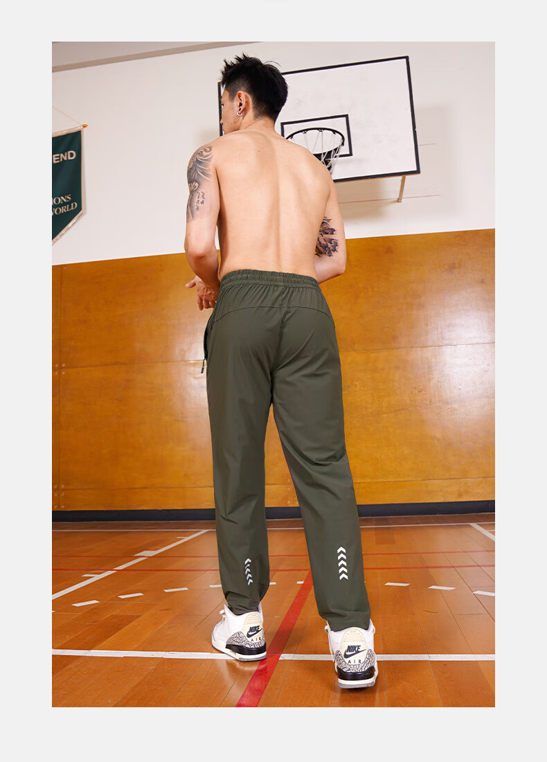 BKCXZICE Men's Sports Pants American Style Reflective Arrow Casual Long Pants Autumn Winter High Elastic Quick-Dry Cooling Running Fitness Basketball Pants 11